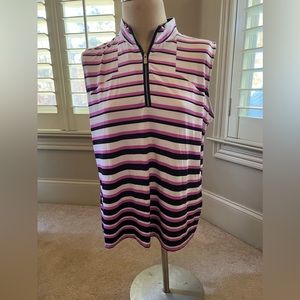 Tail Sleeveless golf shirt, navy, white, lavender, XL EUC